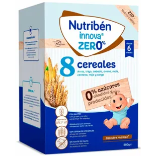 Nutribén Innova Papilla Zero% de 8 Cereales +6m 500 gr