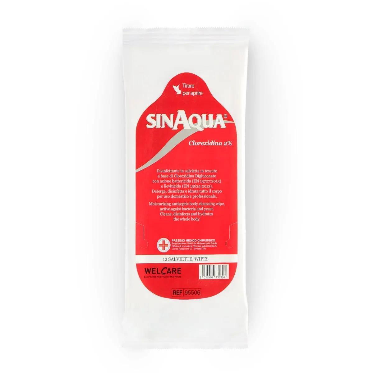 Sinaqua Clorexidina 2% Salviette Disinfettanti 12 Pezzi