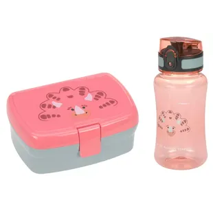 Laessig Lunch Box + Dino Rose Bottle 460 ml