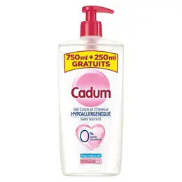 Cadum Gel Corps et Cheveux Hypoallergénique Sans Sulfate 750ml + 250ml Gratuits