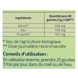 Propos' Nature Apithérapie Extrait de Propolis Verte du Parana Bio 20ml