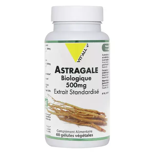 Vit'all+ Astragale Biologique 500mg Extrait Standardisé 60 gélules végétales