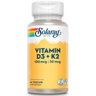 Solaray Vitamina D3 y K2 (MK7) Solaray 60 Cápsulas Vegetales