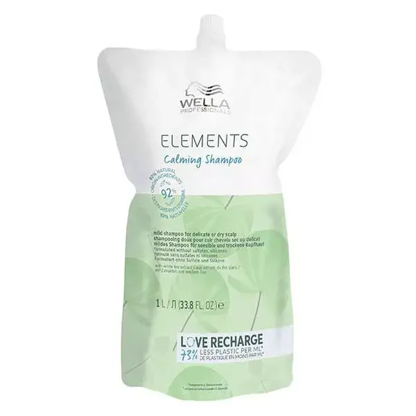 Wella Professionals Elements Recharge Shampoing apaisant sans sulfate pour tous types de cheveux 1L