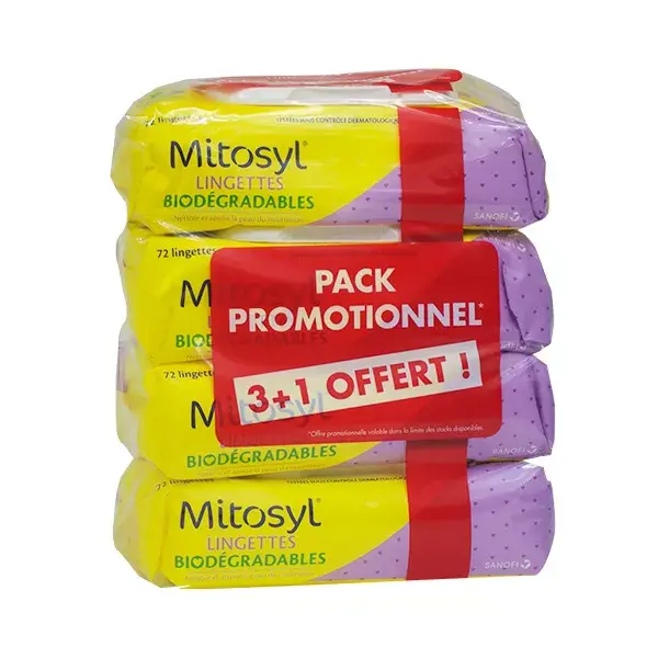 Mitosyl 4 x 72 toallitas 3 + 1 gratis