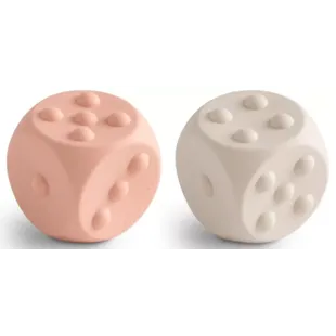 Mushie Dice Pop It Areia Sólida/Blush 2 unidades