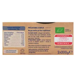 Babybio Repas Soir Bol Haricots Verts Panais Blé +12m Bio 2 x 200g