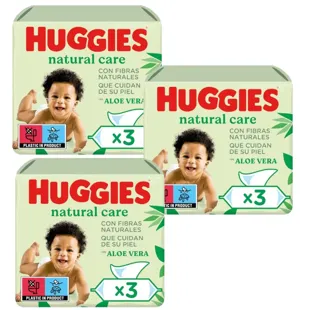 Huggies Natural Care Aloe Vera Lenços Umedecidos para Bebês 9x56 Unidades