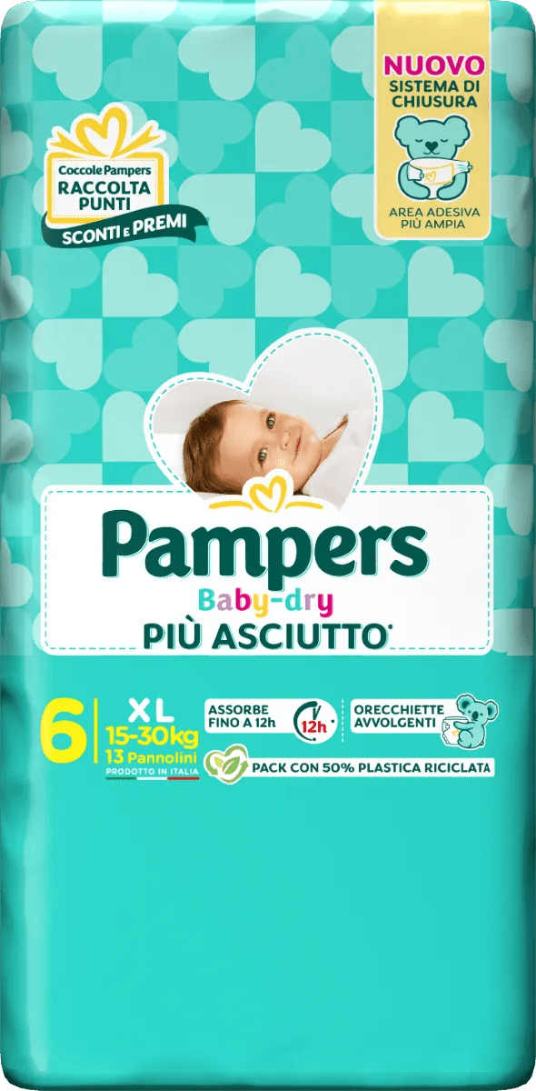 Pampers Baby-Dry XL 15-30 kg 13 Pezzi