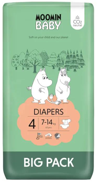 Moomin Babyluiers Maat 4 (7-14 kg) 63 stuks