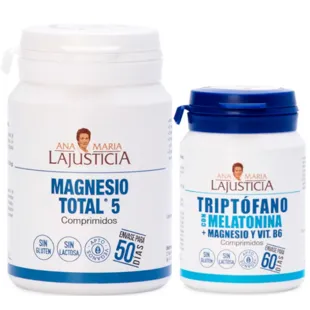 Ana Maria Lajusticia Magnésium Total 5 100 comprimés + Tryptophane + Mélatonine + Magnésium et Vitamine B6 60 comprimés
