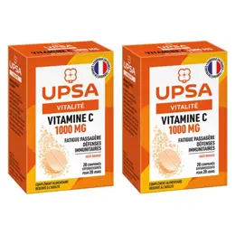 UPSA Lot Promo Vitamine C 1000mg 2 x 20 comprimés effervescents