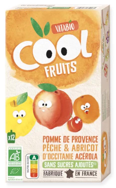 Vitabio Cool Fruits Pomme, Pêche et Abricot 12x90 gr