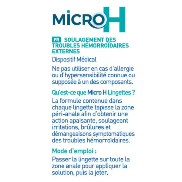 Micro H 20 lingettes