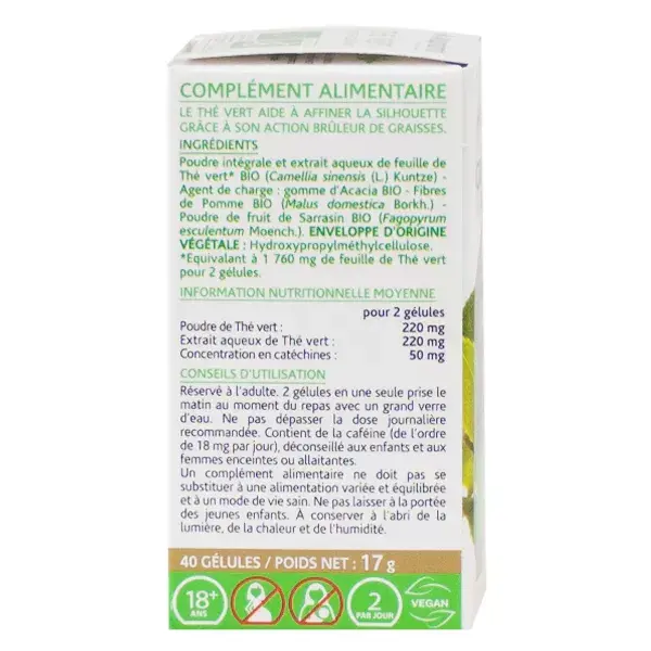 Arkogélules Green Tea Organic 40 capsules