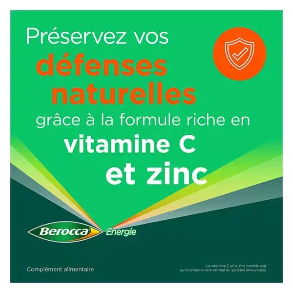 Berocca Energie Vitamine B et C Magnésium Zinc 40 comprimés