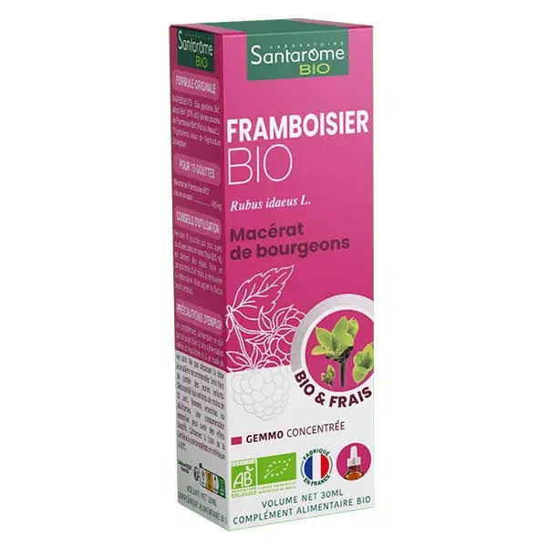Santarome Bio -  Bourgeon Framboisier Bio - Gémmothérapie - Flacon de 30ml