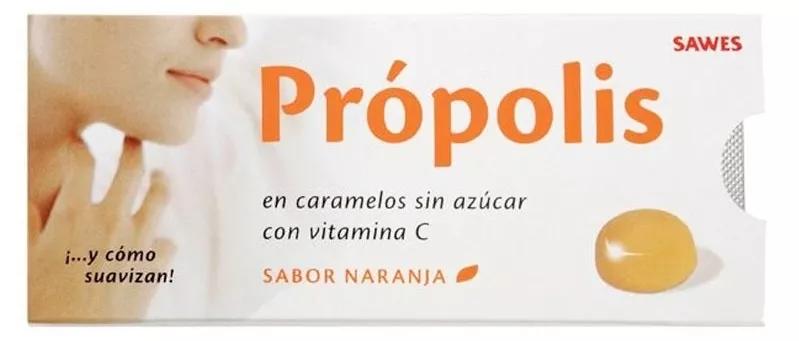 Sawes Propolis Sinaasappel Suikervrij Snoepjes Blister 22 gr
