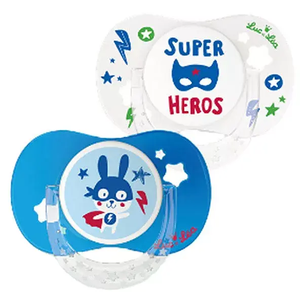 Luc et Léa Pacifier Silicone Limited Edition Duo Super Hero Flying Rabbit +18 months
