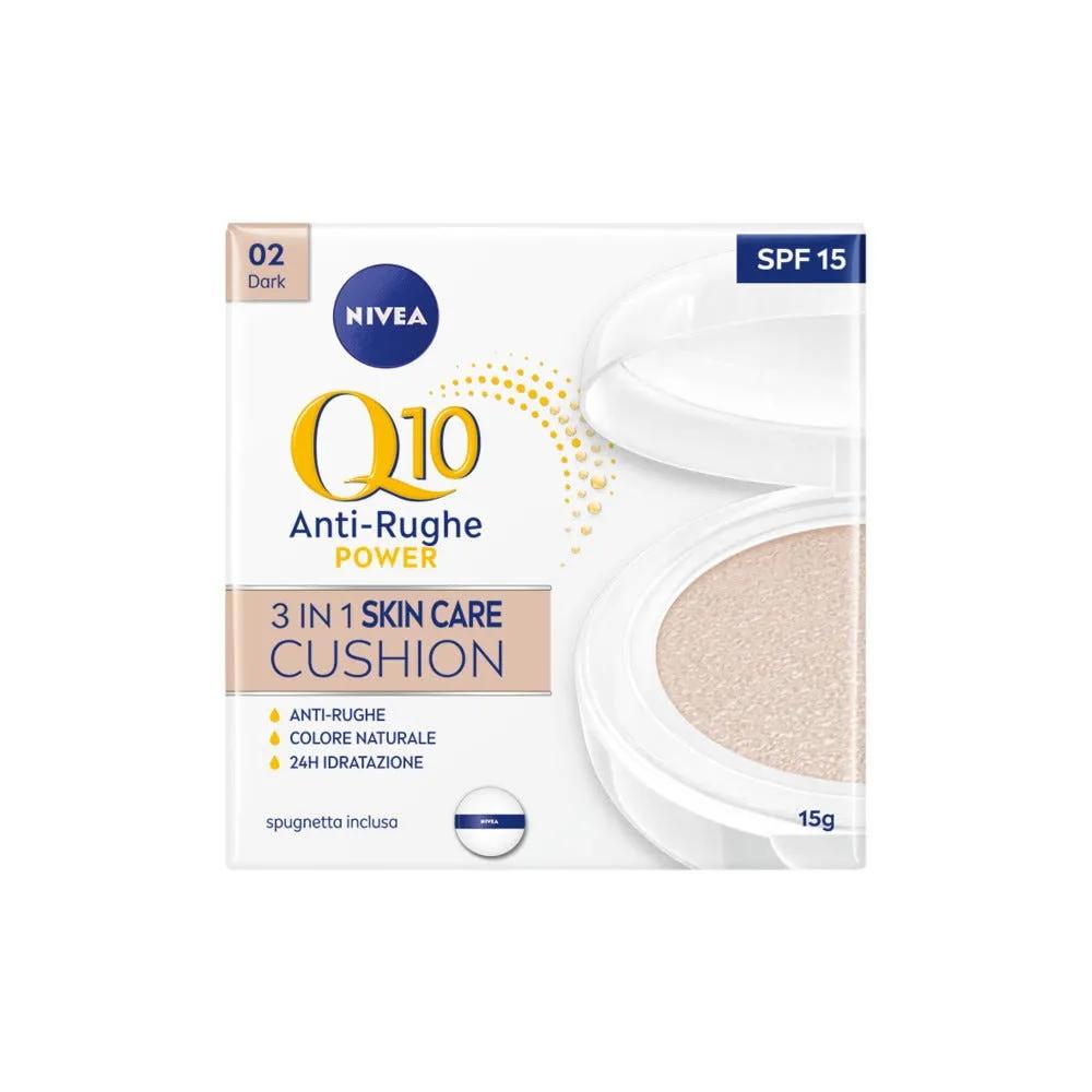 Nivea Q10 Plus Anti Age 3in1 Skin Care Cushion Crema Colorata Viso SPF15 02 Dark 15 ml