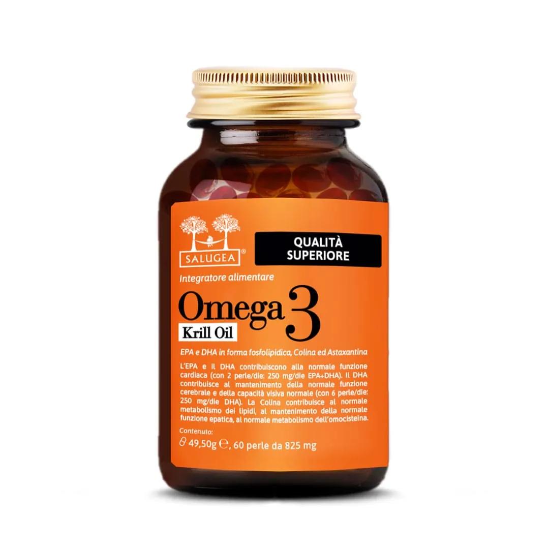 Salugea Omega 3 Krill Oil Omega 3 da puro olio di krill antartico 60 Perle