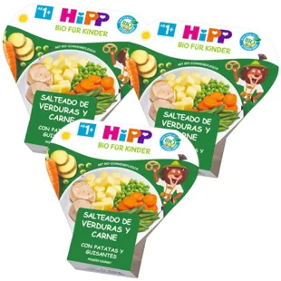 HiPP Sautéed Vegetables, Meat, Potatoes and Peas BIO +1 Year 3x250 gr