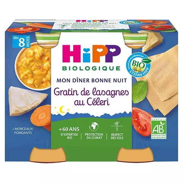 Hipp Mi Cena Buena Noche Bio Gratinado de Lasaña con Apio + 8m Lote de 2x190g