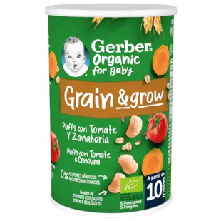 Gerber Organic Puffs with Tomato and Carrot +10m 35 gr
