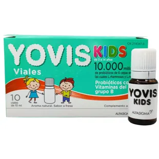 Yovis Kids Probióticos + Vitaminas B 3 a 14 Años 10 Viales