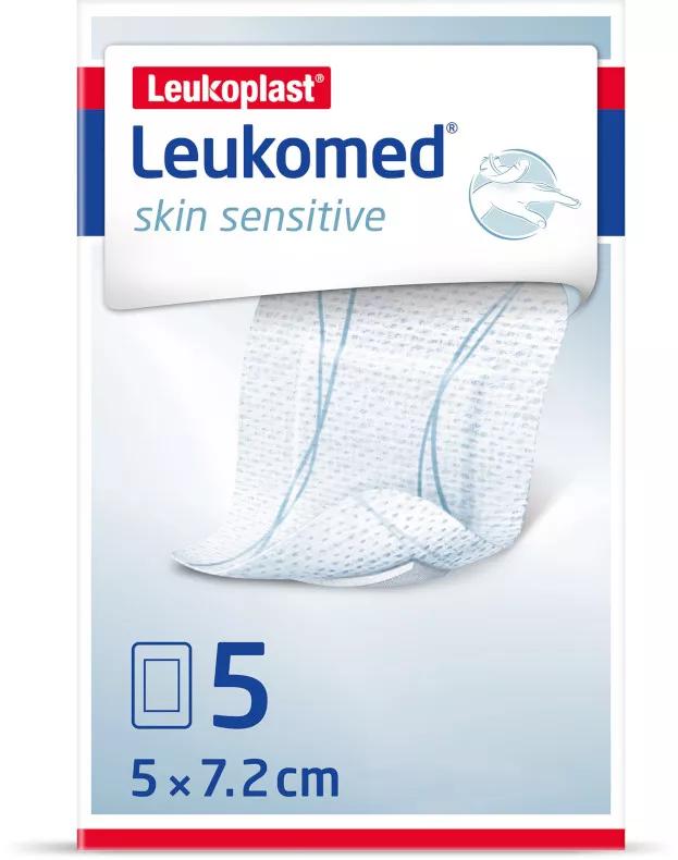 Leukomed Skin Sensitive, 5 cm x 7,2 cm, 5 unidades
