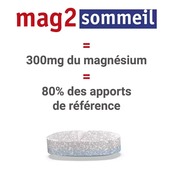 MAG 2 Sommeil Magnésium Marin 300mg Mélatonine 1,9mg 30 comprimés