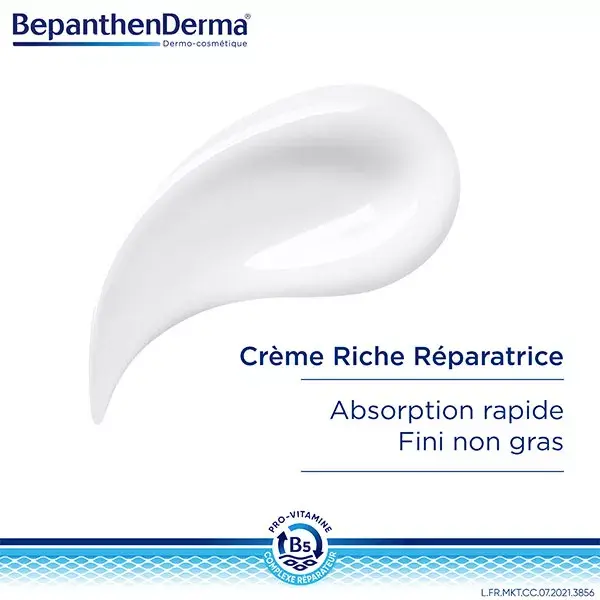 BepanthenDerma® Crème Riche Réparatrice Corps Peaux Sèches et Sensibles 200ml