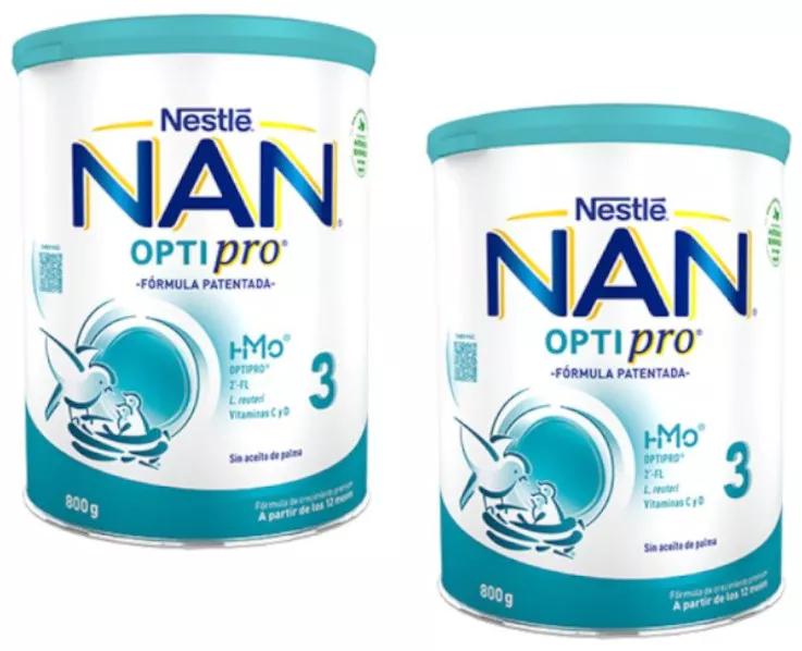 Nestlé Nan Optipro 3 Leche Crecimiento 2x800 gr
