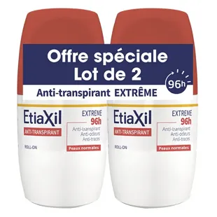 Etiaxil Extreme Deodorante Antitraspirante per Ascelle 96h Roll on 2x50 ml