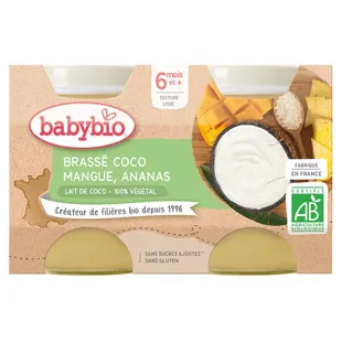 Babybio Desserts Vegetali Latte de Cocco Mango Ananas +6m Bio 2 x 130g