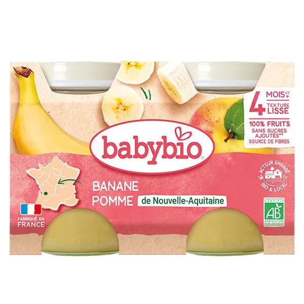 Babybio Mes Fruits Manzana y Plátano a partir de 4 meses 2 x 130g