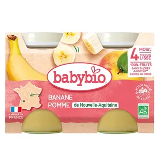 Babybio Mes Fruits Mela Banana dai 4 mesi 2 x 130g