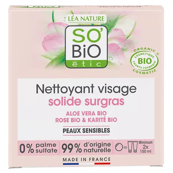So'Bio Étic Nettoyant Visage Solide Surgras Bio 70g