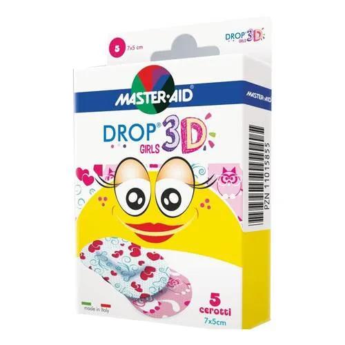 Master Aid Drop 3D Girls Cerotti Bambina 7x5 cm 5 Pezzi