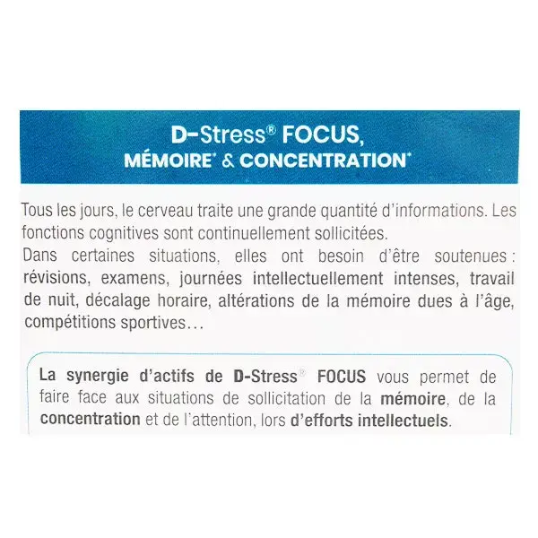 Synergia D-Stress Focus 30 comprimés