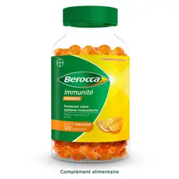 Berocca® Immunité 120 gummies Multivitamines et Minéraux Complément Alimentaire Goût Orange