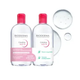 Bioderma Créaline H2O TS Eau Micellaire Peaux Sensibles Très Sèches Lot de 2