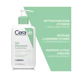 CeraVe Nettoyants Gel Moussant Peaux Normales à Grasses 236ml