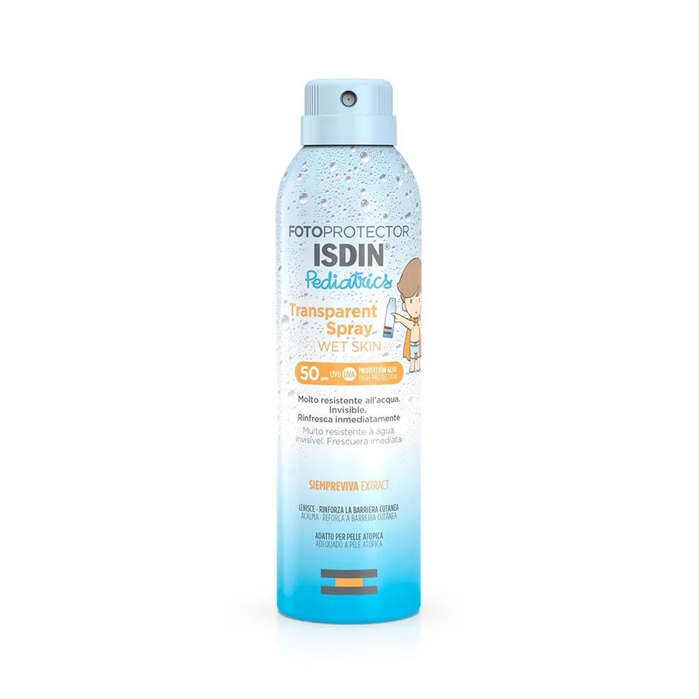 Fotoprotector ISDIN Spray Trasparente Wet Skin Pediatrics SPF 50 Protezione Bambini 250 ml