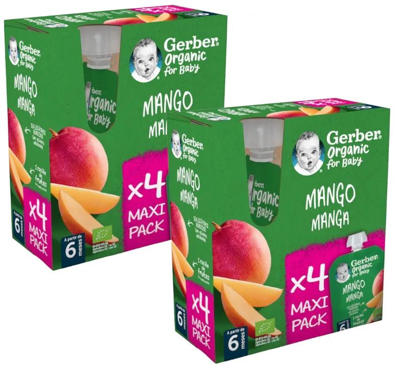 Gerber Organic Pouch Mango Multipack +6m 90 gr 2x4 st