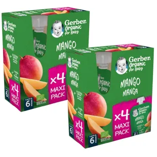 Gerber Organic Pouch Mango Multipack +6m 90 gr 2x4 units