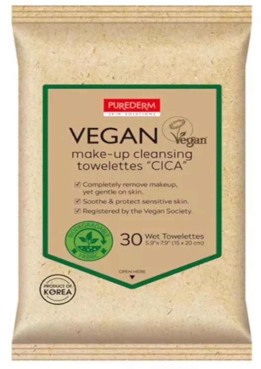 Purederm Vegan Cica Lingettes démaquillantes 30 unités