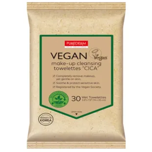 Purederm Vegan Cica Lingettes démaquillantes 30 unités