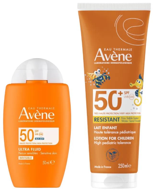 Avène Ultra Fluide Invisible SPF50 50 ml + Lait Enfant 250 ml