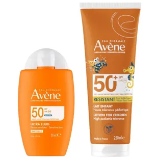 Avène Ultra Fluid Invisible SPF50 50 ml + Children&#39;s Milk 250 ml